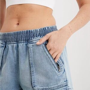 Aerie Boardwalk Denim Chambray Shorts, Size S/P